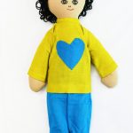 Handmade Cotton Doll with Heart T-Shirt