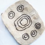 Large Felt Coolamon – Cream with Dark Grey Design