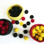 Trio of Bowls (Aboriginal Flag Colours) + Counting Balls (Loose Parts) Set